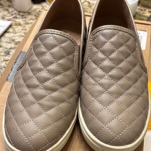 Steve Madden Quilted Slip-On Loafers - Tan